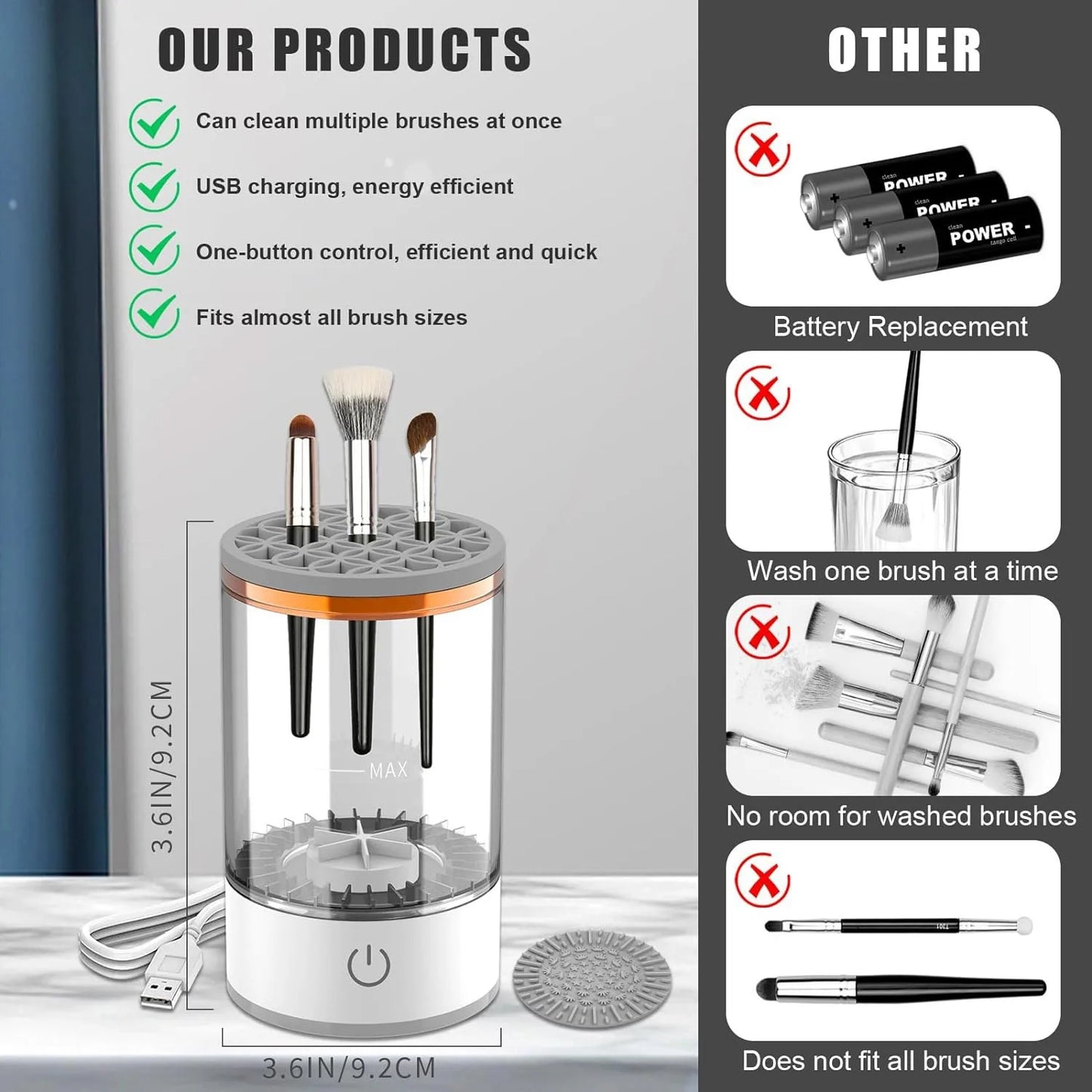 Nettoyeur automatique de pinceaux de maquillage