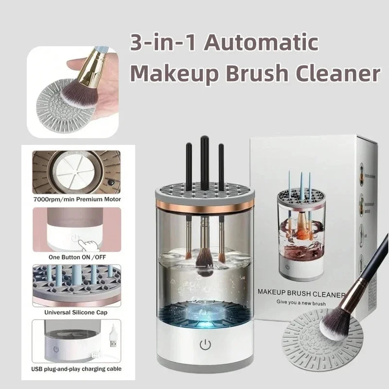 Nettoyeur automatique de pinceaux de maquillage